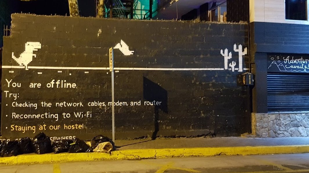 dandv's tweet photo. Shoutout from #Ecuador to all my former @googlechrome colleagues. Didn't expect to see the offline dino here in Banos, Ecuador 😃🇪🇨
#progressivewebapps #PWA #offlineweb #serviceworker #offlinedino #Chrome #GoogleChrome https://t.co/LTAHkPEMIL