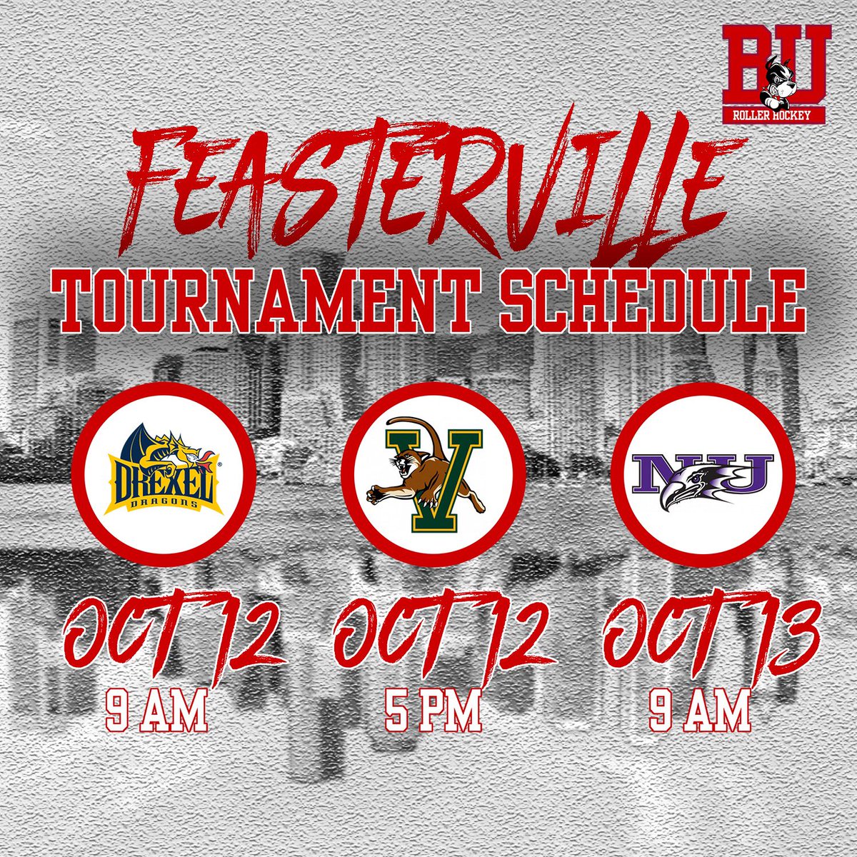 BURollerHockey's tweet photo. 🚨🚨🚨Hockey weekend🚨🚨🚨

The Terriers are en route to Feasterville, Pennsylvania for a slate of @ECRHAHockey preseason games. The long wait is over, BU Roller is back! #GoBU #ProudToBU #ECRHA #NCRHA https://t.co/N4uocVBL8G
