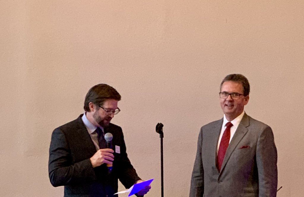 isuathltraining's tweet photo. Congratulations @DrMarkMerrick (ISU AT Alum) on being recognized for your dedicated service to the #CAATE and the AT Profession with the Pete Koehneke Award 🏆(ISU AT Alum) #CAATE2019 @IndStateCHHS @Indstatealumni @indianastate https://t.co/R6cVYdkrXD