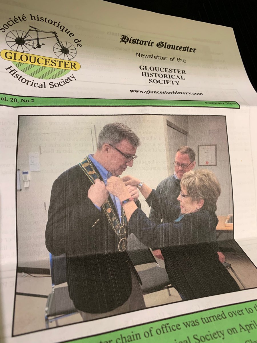 Front page of the Gloucester Historical Society for ⁦<a href="/JimWatsonOttawa/">Jim Watson</a>⁩ ⁦<a href="/cpjhenry/">Paul Henry</a>⁩  &amp; Claudette Cain! Best news that’s  fit for a museum!!