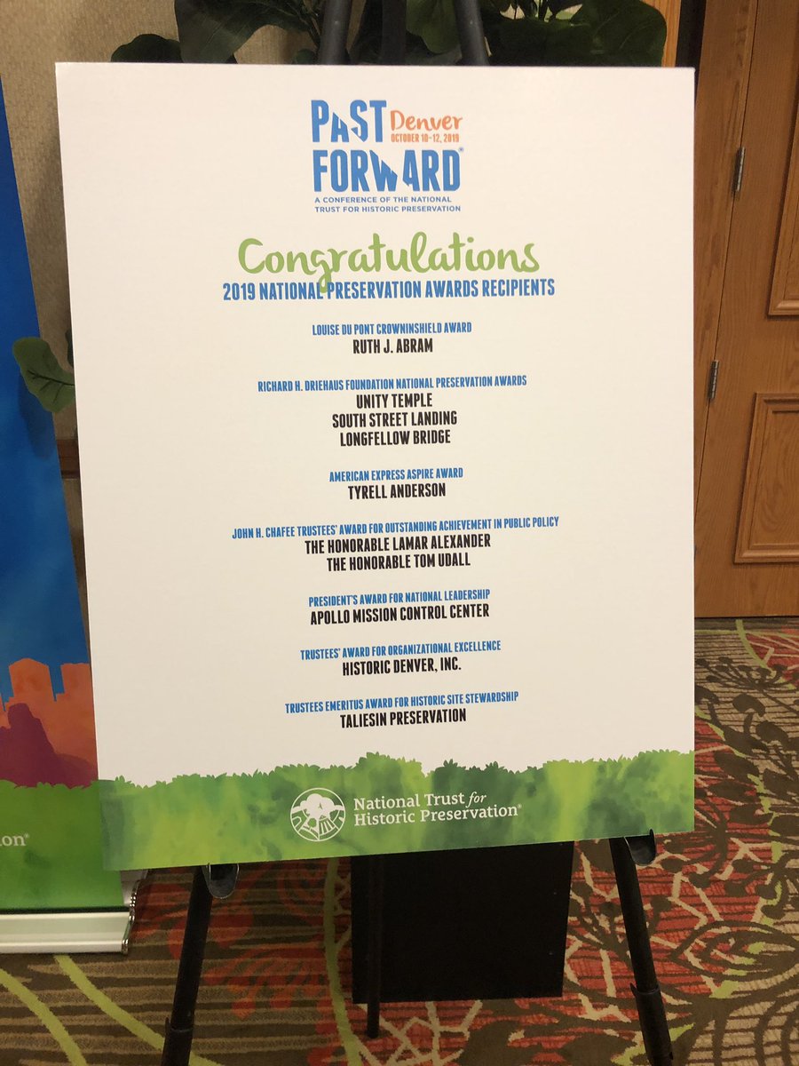 jclemensnd's tweet photo. Honored to be presenting the John Chafee Award for Achievement in Public Policy to Sens. Lamar Alexander and Tom Udall at the National Trust for Historic Preservation’s annual PastForward conference in Denver. @SavingPlaces #preservation https://t.co/BzgXXwaGJC