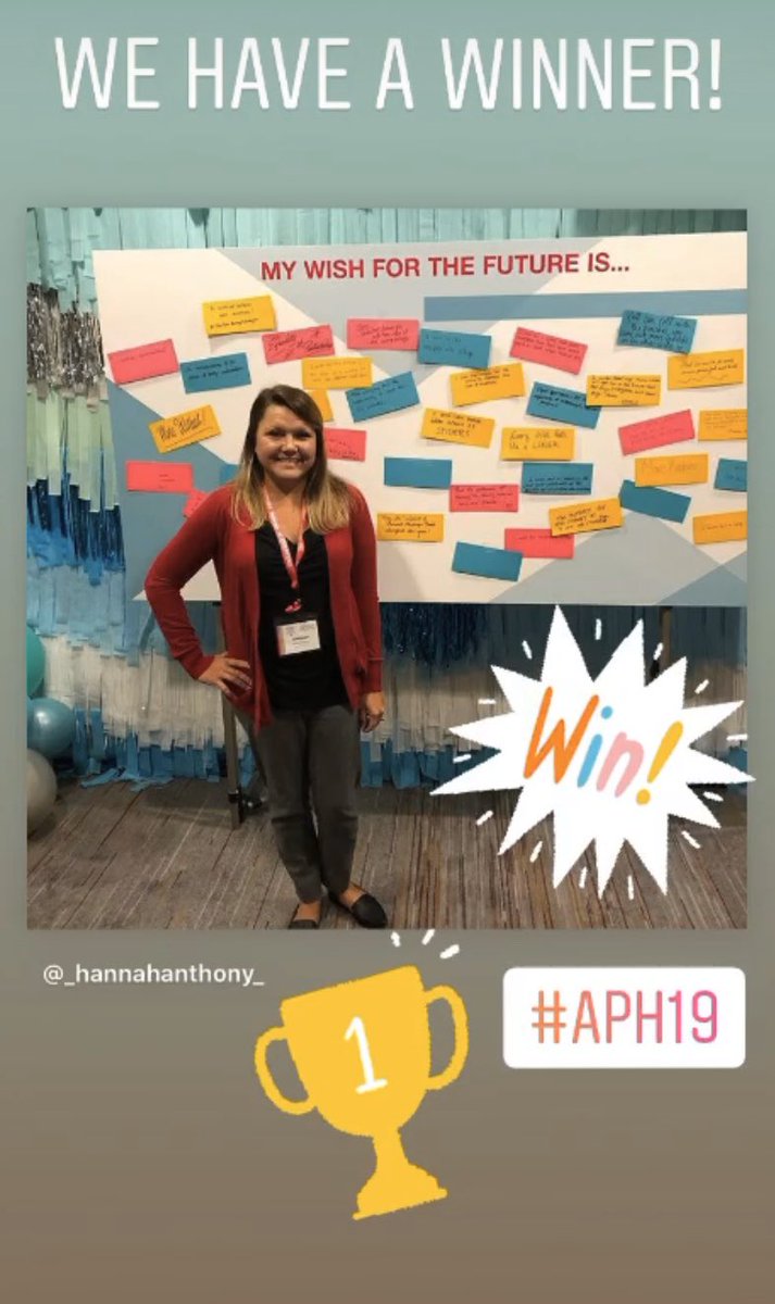 APHfortheBlind's tweet photo. We have a winner! Hannah Anthony gets to take home the ultimate APH swag bag. Thanks for posting! #APH19 #WinnerWinnerChickenDinner #TheFutureBelongsToHannah https://t.co/ZOcTPY1dmL