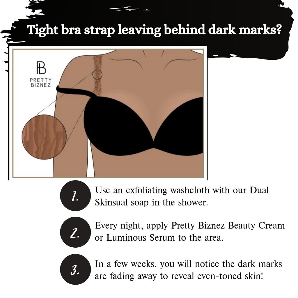 Ambi Pretty Biznez Skincare on X: Do you have discoloration from your bra  strap? Follow these steps EVERY SINGLE NIGHT and watch what happens!!!  ⁠⁠ ⁠ #skincare #beauty  / X