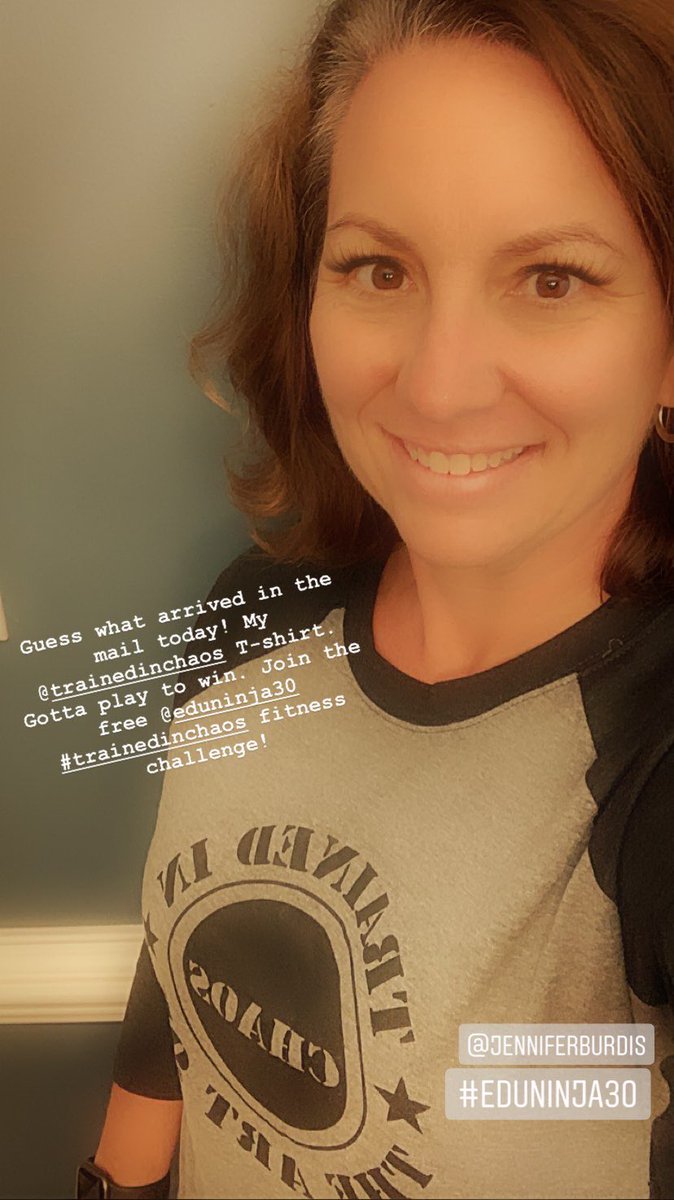 MrsBrem's tweet photo. ✅Day 10 of  #eduninja30 #trainedinchaos free fitness challenge! Flexibility Friday AND I got my free @TrainedInChaos baseball shirt in the mail! Gotta share on social to win! Next week the winner gets a hoodie. Could be you?! https://t.co/lmQZpjVf2y 😍 #istefit https://t.co/hvbEzI3D3i