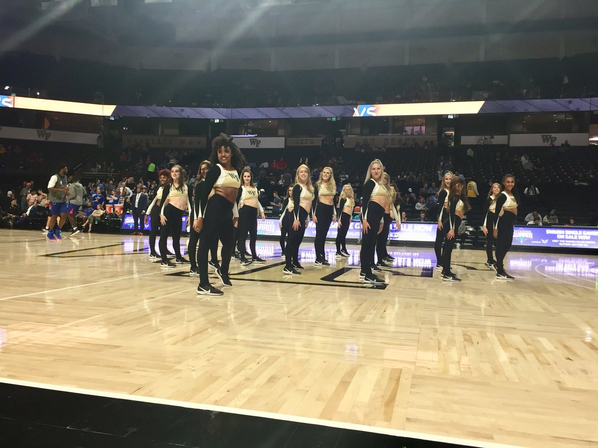 Great job by our <a href="/WakeDanceTeam/">Wake Forest University Dance Team</a> getting the party started for the <a href="/hornets/">Charlotte Hornets</a> tonight at <a href="/LJVMColiseum/">LJVM Coliseum</a>!
#BuzzCity #GoDeacs