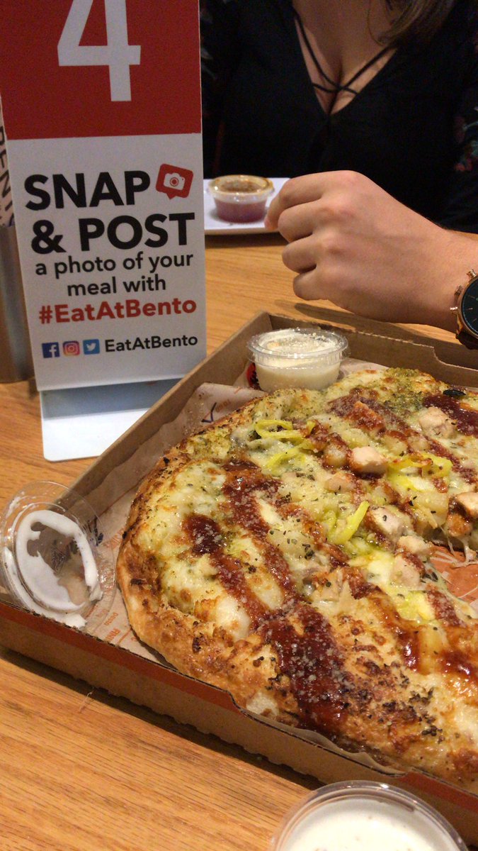 BrendenUrban's tweet photo. Ordered bento while our friends were still looking for parking @BlazePizza but we’re still waiting! Thanks #EatAtBento https://t.co/PPcWkrNjNW