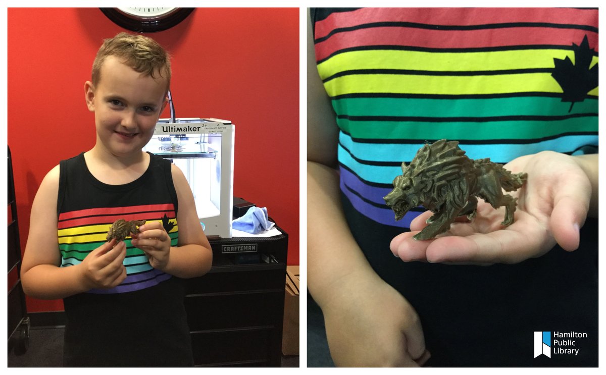 HamiltonLibrary's tweet photo. Joshua recently printed a bronze 3D wolf at #HPLTurnerPark. You too can reserve the 3D printer for your next project at the Terryberry and Turner Park branches and Central Library. #HamOnt #HPLMadeinMakerspace https://t.co/RGKY3P7pL5 https://t.co/kFXiz0Og25
