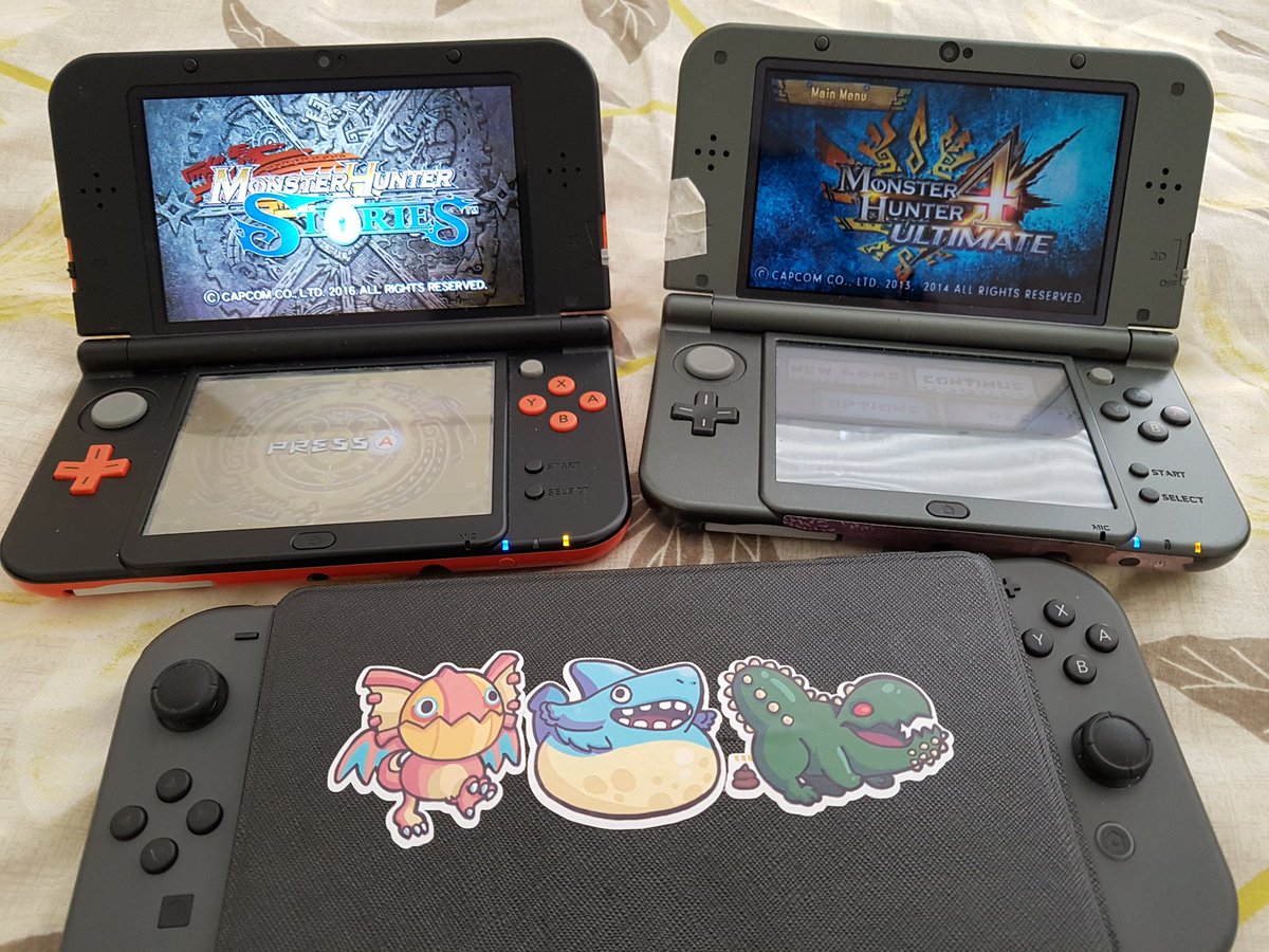 Jo Got My Mh T Shirt Switch With Mhgu And Mh Stickers From Mechbunnies 3dses With Mh4u And Mhs Monster Hunter Baby Mins From Cypritree And Kinsect Pin From Mechbunnies I