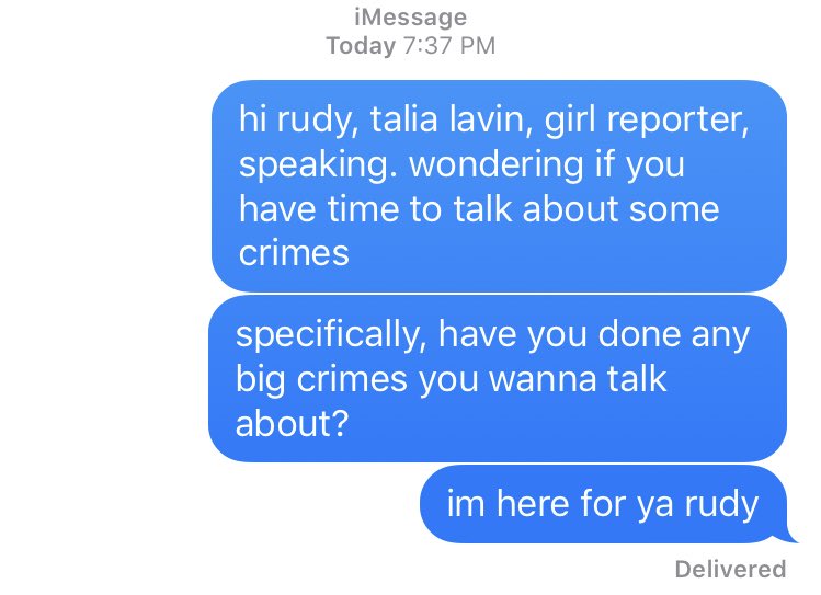 update: a source gave me 2 cell numbers for rudy, lets hope this works