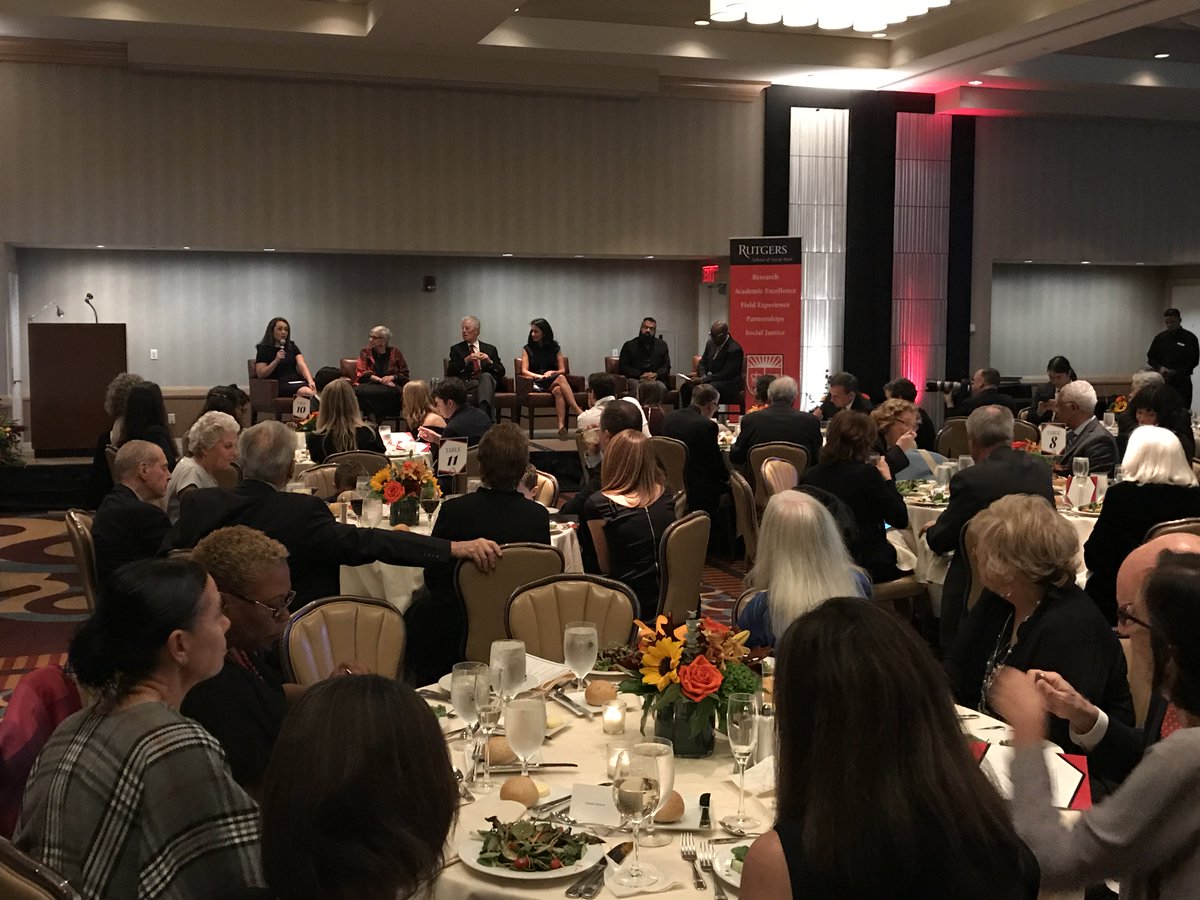 RutgersSSW's tweet photo. Panelists at the William Waldman Fellowship Gala discuss the importance of bipartisanship in advancing social justice, which was a hallmark of Bill’s career in government. #WW2019 #bravobill #RutgersSSW #RUSSW https://t.co/GVw8THauTD