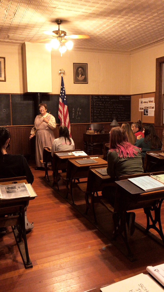 Jhhs_FCS's tweet photo. Took our College Intro to Education class on a field trip to a One Room Schoolhouse to see the evolution of education! https://t.co/iUZIEWCnNh