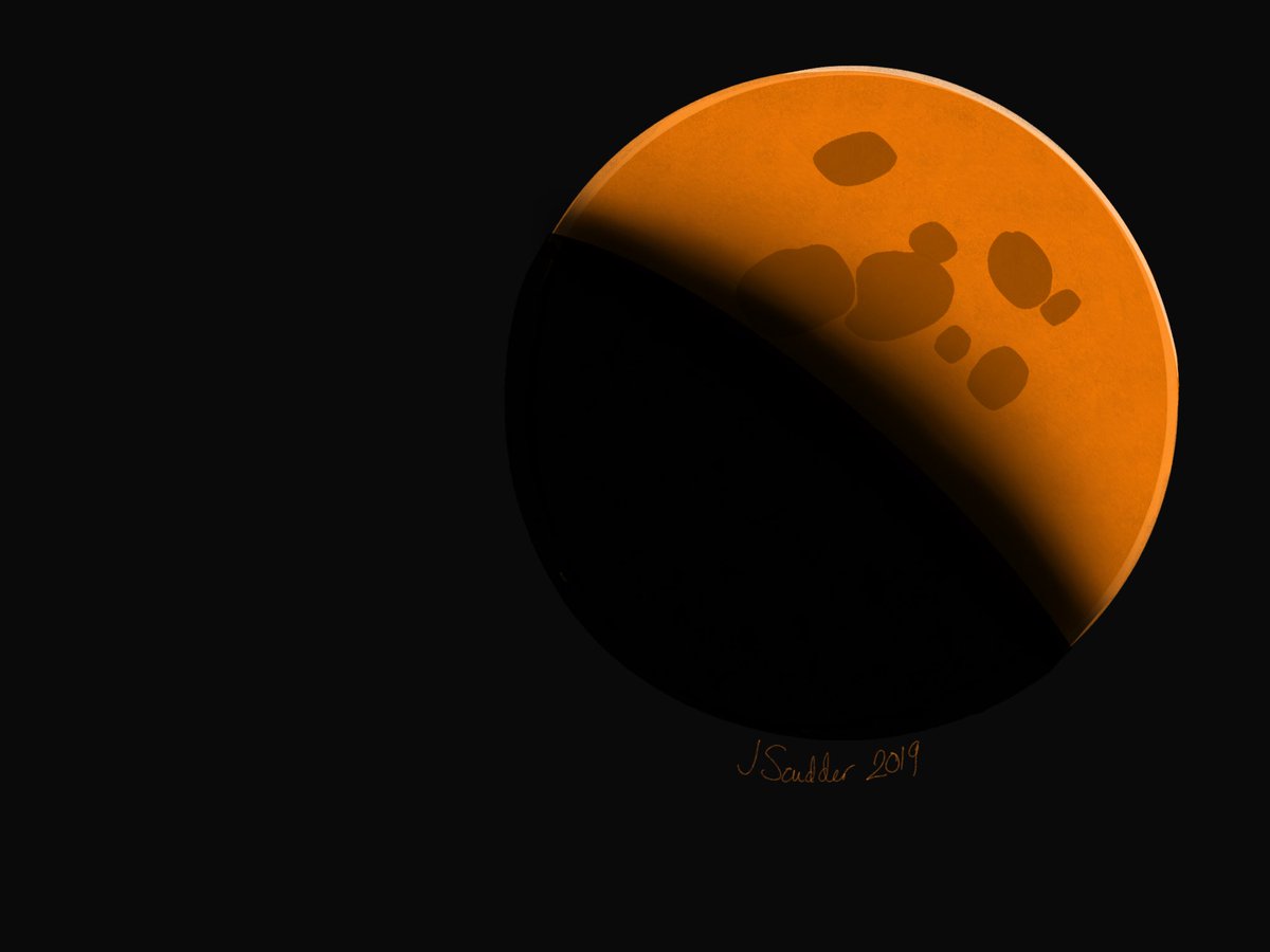Day 11: eclipse. (Partial lunar!)  #SpaceInktober  #inktober2019
