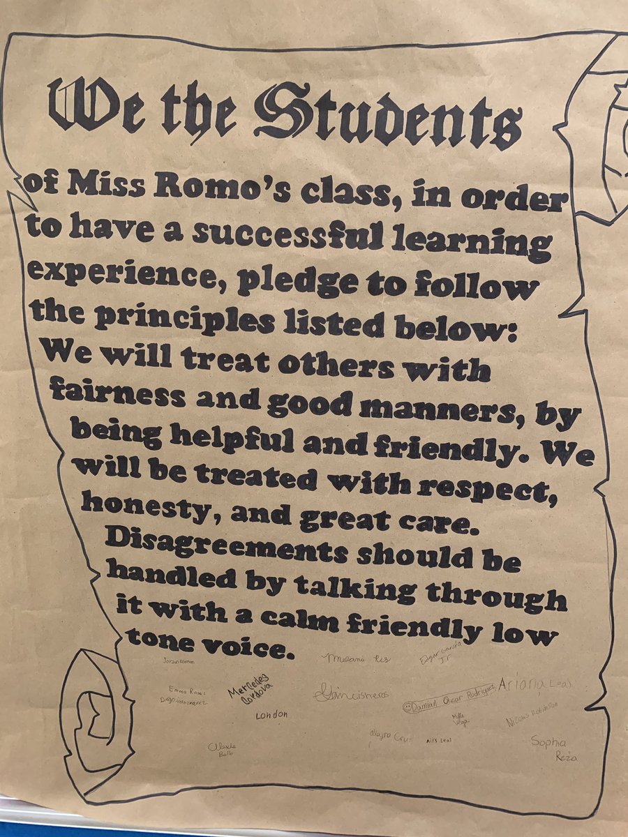 DROMO1412's tweet photo. After 9 weeks of school, my class reflected on the classroom’s Articles of Confederation(old class rules). The students ruled that the “document” had several flaws. As a result, they decided to write their own Classroom Constitution (new rules). #WetheStudents #BonhamProud https://t.co/qhwL4T29qE