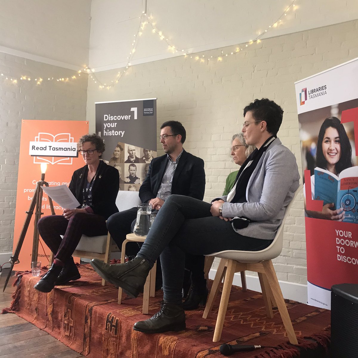 readtasmania's tweet photo. ‘Diamonds aren’t forever but libraries are.’ - @StuartKells on the longevity of libraries at #weekendofreading https://t.co/3hpGp3wEBD