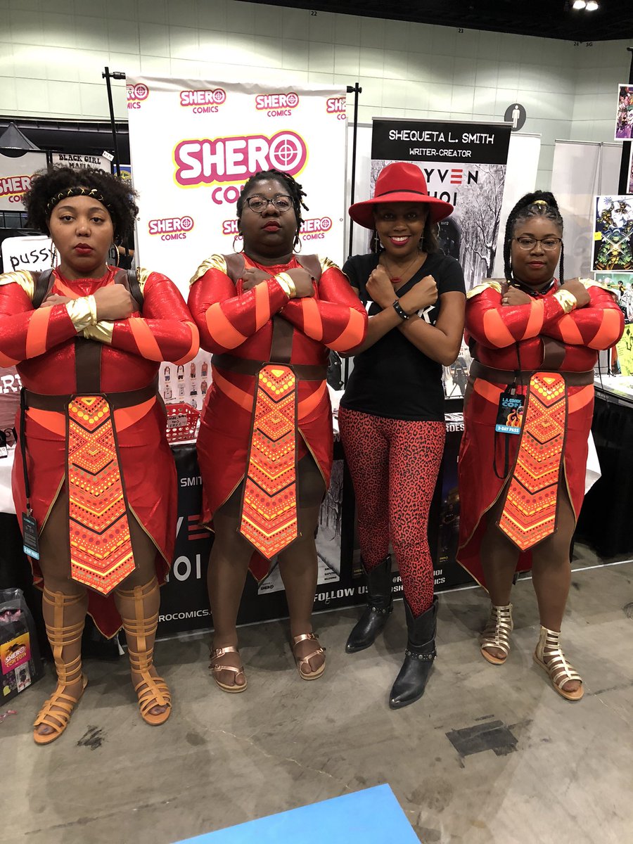 SheroComics's tweet photo. @comicconla is off to a fantastic start! 🦸🏽♀️ Come visit us at the Shero Comics booth right below the Aisle 100 sign in Artist Alley! See you soon!
#lacomiccon2019 #sherocomics #comicconla #rayvenchoi #blackcosplayer #blackgirlmagic #blackgirlnerds #blackgirlsrock #comiccon https://t.co/GDMYJXwp5M