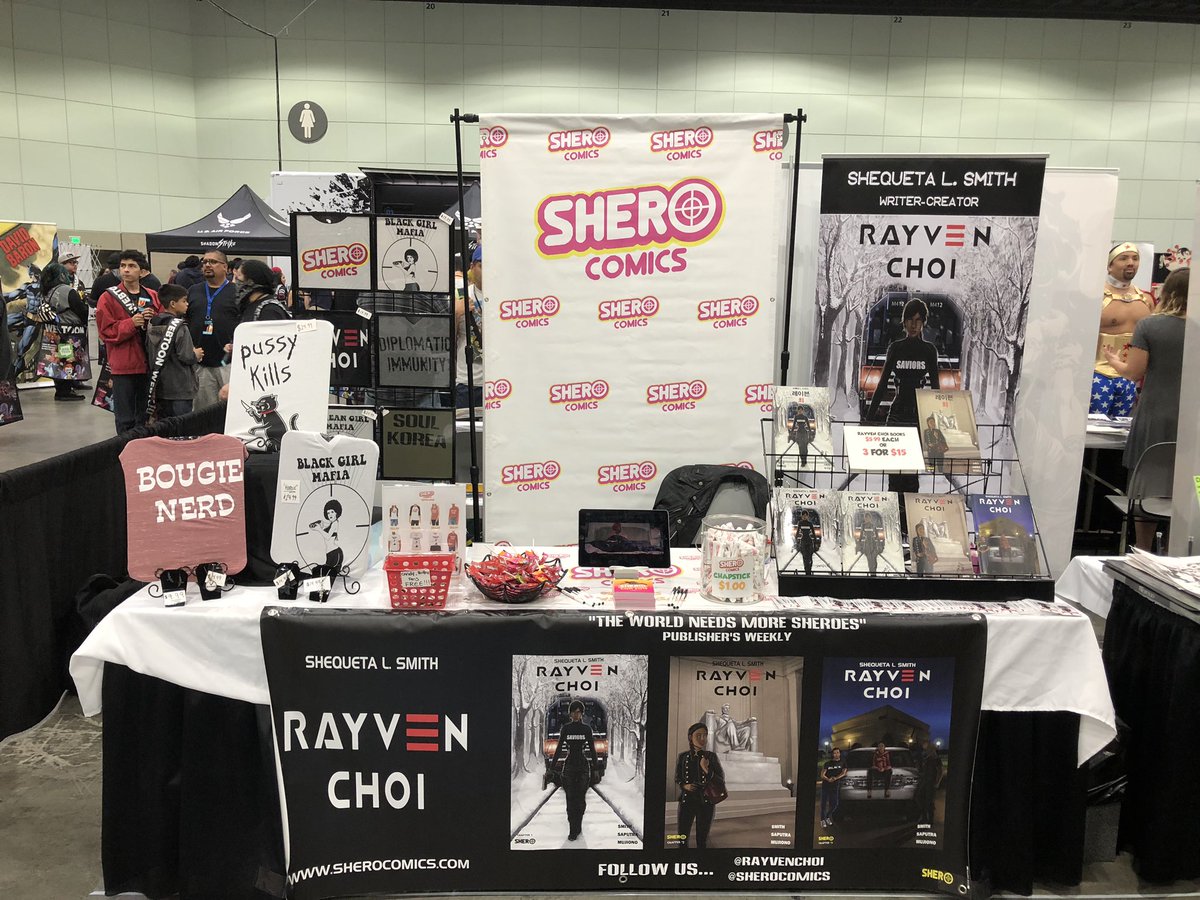 SheroComics's tweet photo. @comicconla is off to a fantastic start! 🦸🏽♀️ Come visit us at the Shero Comics booth right below the Aisle 100 sign in Artist Alley! See you soon!
#lacomiccon2019 #sherocomics #comicconla #rayvenchoi #blackcosplayer #blackgirlmagic #blackgirlnerds #blackgirlsrock #comiccon https://t.co/GDMYJXwp5M