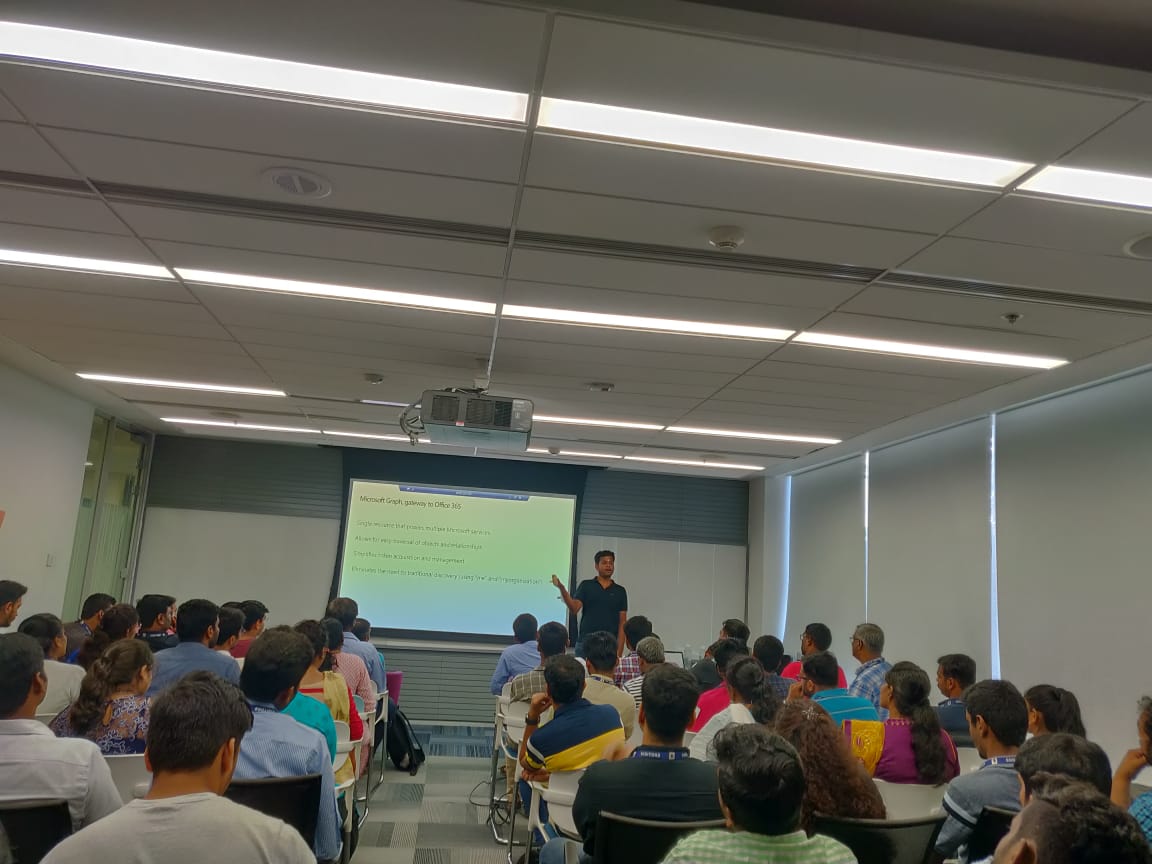 XMonkeys360's tweet image. Next awesome session started by @contactsathish  on&quot;Microsoft Graph with MSGraphClient&quot; @M365Bootcamp #MS365DevBootcamp #IndiaMVP #mvpbuzz #MS365DevBootcampChennai #officer365 #O365Bootcamp @Office365 @Office @OfficeDev @IndiaMVP