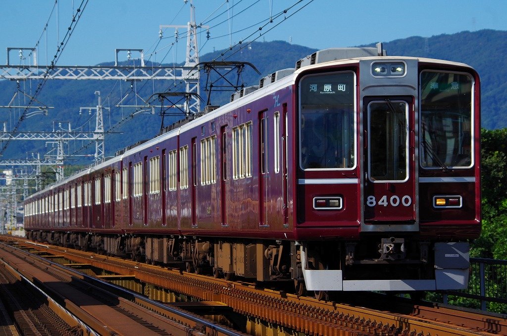 大越 恵美 おこめぐ 10 10 阪急京都線 C 00 8r 台風による予定変更で滞在時間が長く取れず 桂川付近で適当に撮影して終わりとなってしまいました 晴れてたのはよかったですが 折角撮影地の多い京都線での復刻装飾でしたので もっとたくさん撮り
