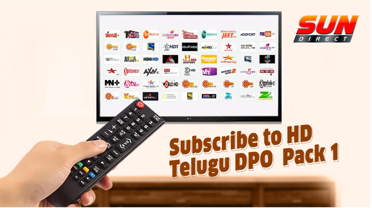 SUNDIRECTIndia's tweet photo. The HD Telugu DPO Pack 1 features a slew of Telugu Channels that fills up the quotient of regional entertainment @ Rs. 273/mo, pack has 212 channels with 32 #Teluguchannels, 14 HD channels &amp; more.
Visit https://t.co/ijHPNOZ8Ru to view details of this pack
#sundirect #hddth #dth https://t.co/HCplLSbxv8