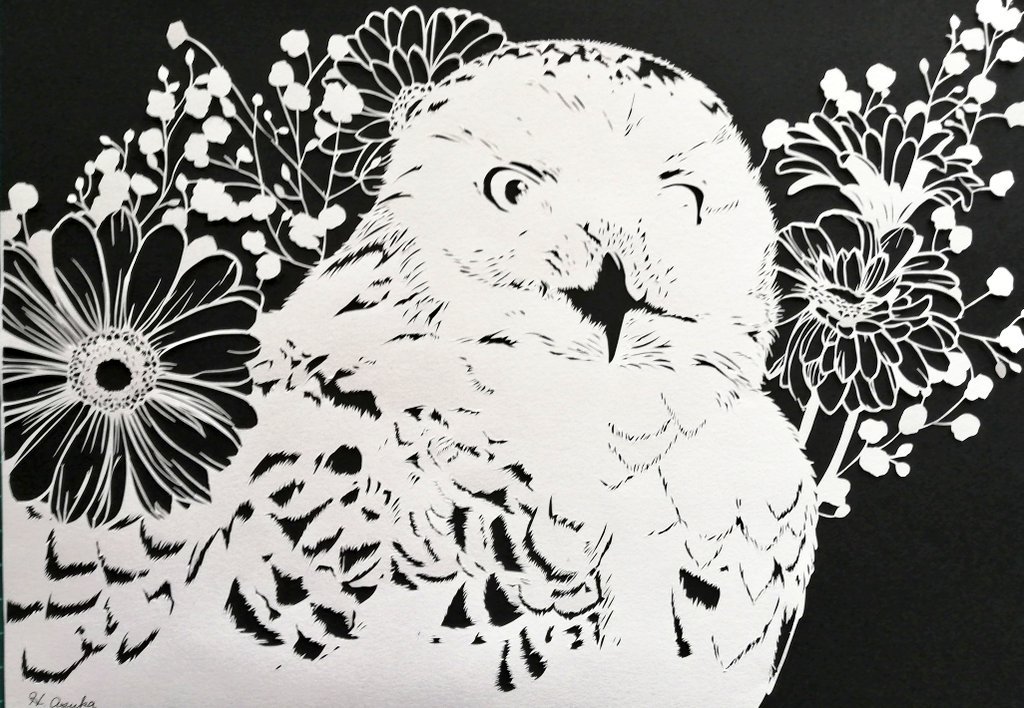 ট ইট র はっとりあすか 切り絵作家 白フクロウは幸せの象徴 ガーベラの花言葉は 前進 絶滅危惧種である白フクロウが 良いほうに前進しますように 切り絵 ট ইট র はっとりあすか 切り絵作家 白フクロウは幸せの象徴 ガーベラの花言葉は 前進 絶滅危惧種である白フクロウが 良いほうに前進しますように 切り絵