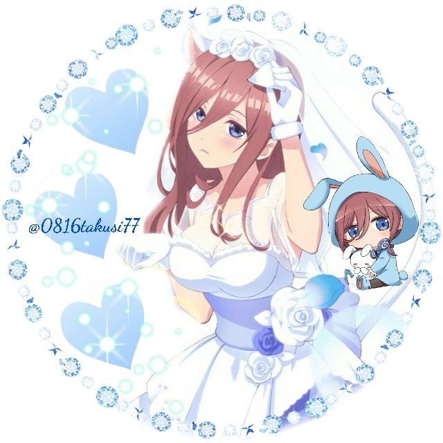 ルナ🌸♬.*.｡さんがTwitterに投稿した中野三玖(五等分の花嫁)のイラスト。