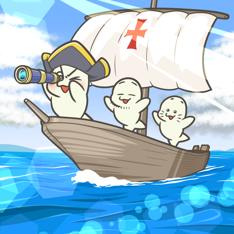 あーさー ベビーアザラシ 365日イラスト みなさ ん 今日は コロンブス デー ですよ イラスト 今日は何の日 ベビーアザラシ 10月12日 どようび 豆乳の日 1492年10月12日 クリストファー コロンブスが率いるスペイン船隊が新大陸アメリカに到達