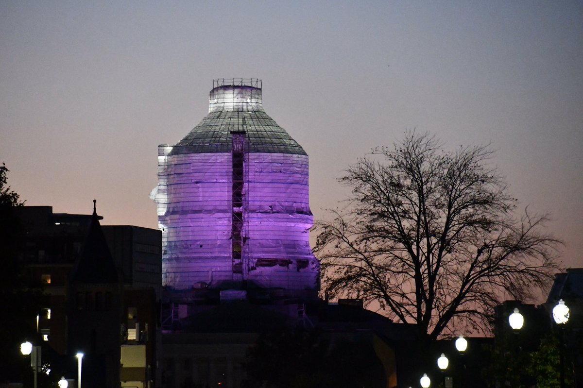 FirstLadyTeresa's tweet image. The Missouri State Capitol is lit pink tonight and throughout the weekend ￼in honor of all the survivors, those that lost the battle, and those still fighting the fight. #MOCapitol #BreastCancerAwarnessMonth