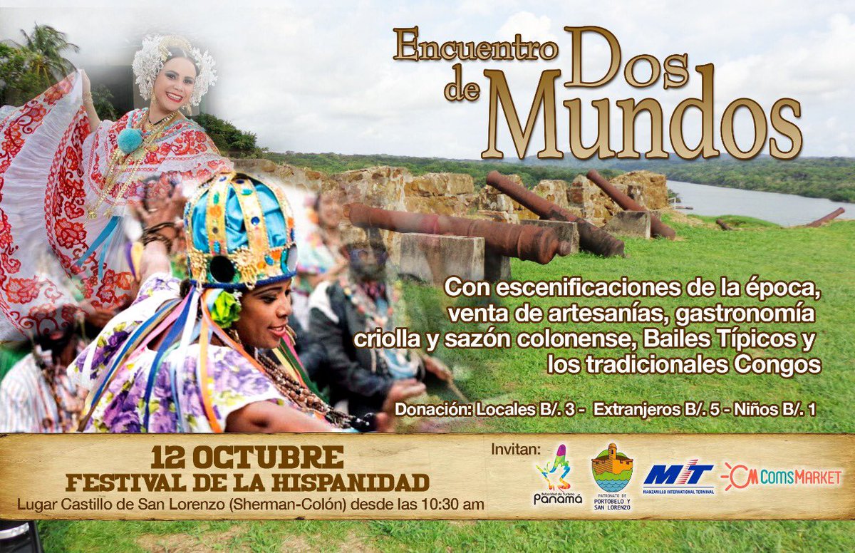 Te invito a que celebremos el Día de la Hispanidad este 12 de octubre desde la 10:30 am, en el Puerto de San Lorenzo en el tradicional Festival Encuentro de Dos Mundos  #DiadelaHispanidad #PatronatodePortobeloySanLorenzo #ApoyaAlPatronato