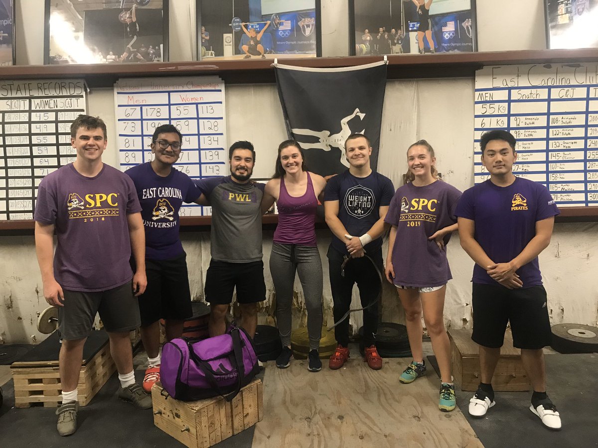 One more week until ecu weightlifting hosts the N.C. state championship! We were glad to paint it purple yet again. #liftlikeapirate #paintitpurple #cleanandjerk #snatch #ecu