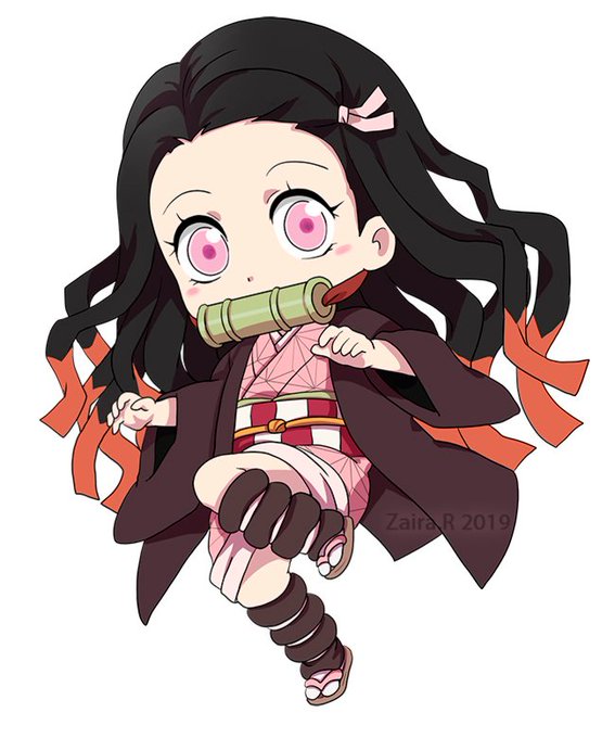 Zaira.RさんがTwitterに投稿した竈門禰豆子(鬼滅の刃)のイラスト。