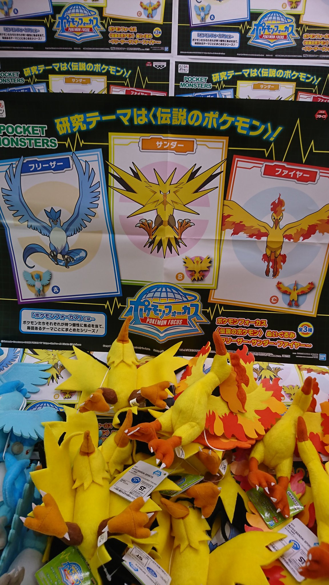 セガワールド武生 新景品入荷 ポケモンフォーカス 伝説のポケモン ぬいぐるみ フリーザー サンダー ファイヤー が入荷中 初代から登場している伝説のポケモン ぜひ当店でゲットしてください ポケモン サンダー セガ セガワールド武生 新景品入荷 ポケモンフォーカス 伝説のポケモン ぬいぐるみ フリーザー サンダー ファイヤー が入荷中 初代から登場している伝説のポケモン ぜひ当店でゲットしてください ポケモン サンダー セガ