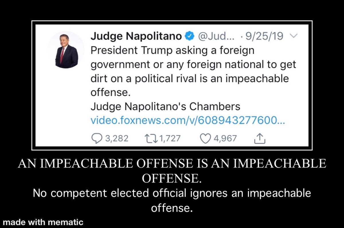 congosdad's tweet photo. @MomWhoCares4 @trish_regan The law is being enforced now—in spite of an #unlawfulPresident, cabinet &amp; amoral media outlet like the #FOXpropagandamachine. Missing #ShepSmith &amp; his integrity.
@Need2Impeach ASAP. @mmfa @SenateDems @HouseIntel @ForTheRuleOfLaw @DefendDemocracy @TheDemCoalition https://t.co/EEm1pjqMvH