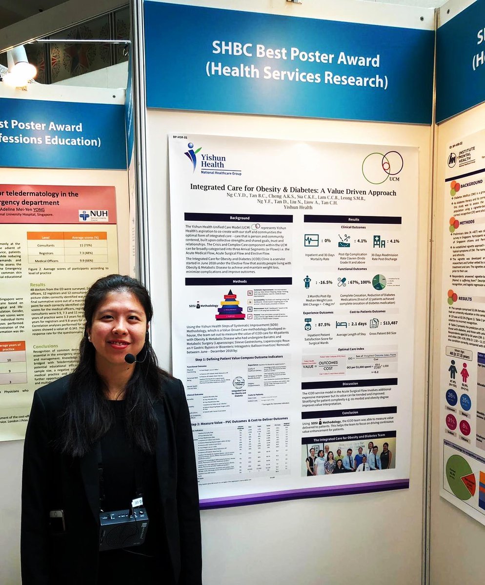 drdeborahng's tweet photo. Strong representation from team #ICOD at #SHBC2019 with Angela winning GOLD award for Best Clinical Research Poster! #Bariatric&amp;MetabolicSurgery #Diabesity #Obesity #Singapore #KTPH https://t.co/aPR7tRafFy