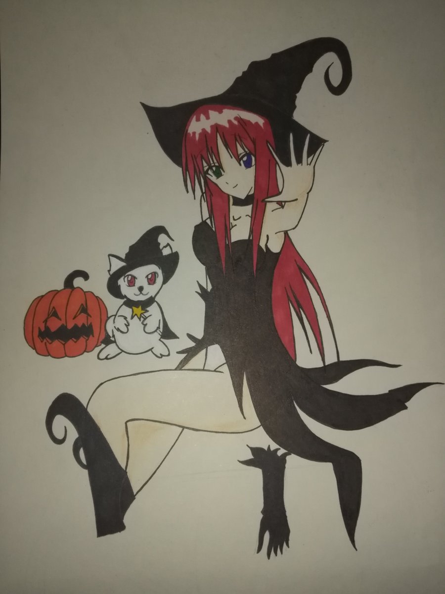 Caoscore1's tweet photo. Something for Halloween, a really old picture that i redraw to see my progress ( i did a little speedpaint with this one just for fun   https://t.co/dmAe7vFrne) #artprogress #drawthisagain https://t.co/vkEIIXBoqJ