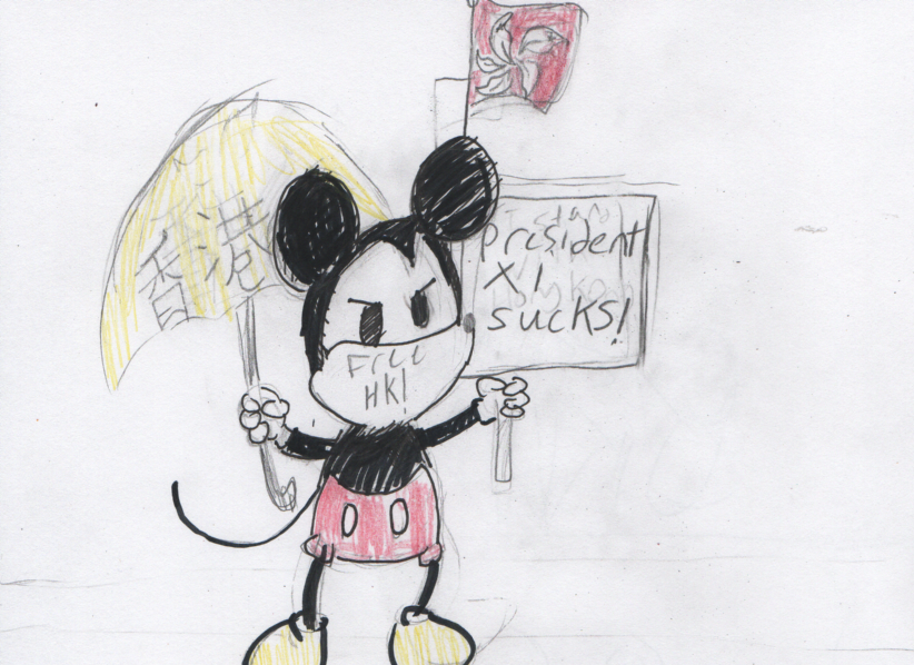 BeaksJorin's tweet photo. #IStandWithHongKong  It would be a shame if Mickey Mouse was banned in china for supporting Hong Kong. #MickeyMouse https://t.co/WWyvSR8f0p