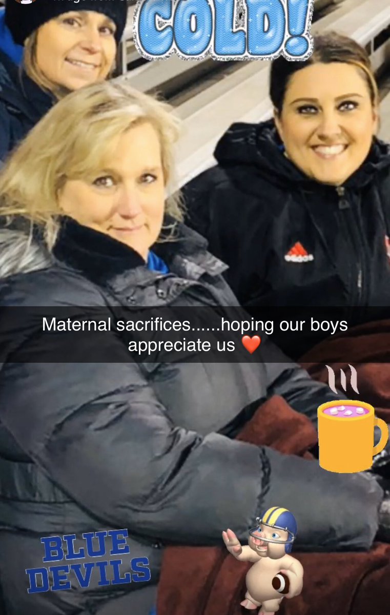 lmiller_lori's tweet photo. Just so cold.......got that W tonight though #BlueDevilFB 💙🏈 https://t.co/8m1vs42QBr