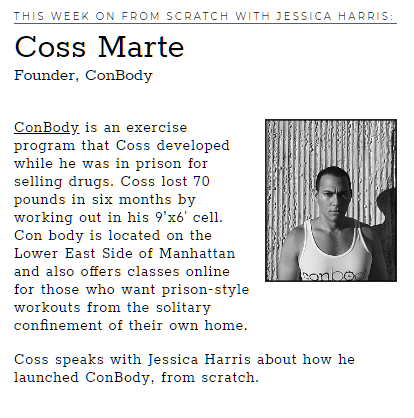 .<a href="/ConBody/">body tiger </a> teaches military workouts in a prison style bootcamp in Manhattan and online. Meet founder Coss Marte. bit.ly/2nkMg2P