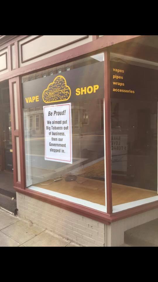 sw2985's tweet image. Here's one ADULT vaper shop that closed because of idiots like @GovWhitmer @RashidaTlaib @DrKhaldun I guess people in this area can just smoke and die huh? #vapingban #vape #BREAKING #vaping #wevapewevote #VapeBan #msabloodmoney #saferalternative #healthy