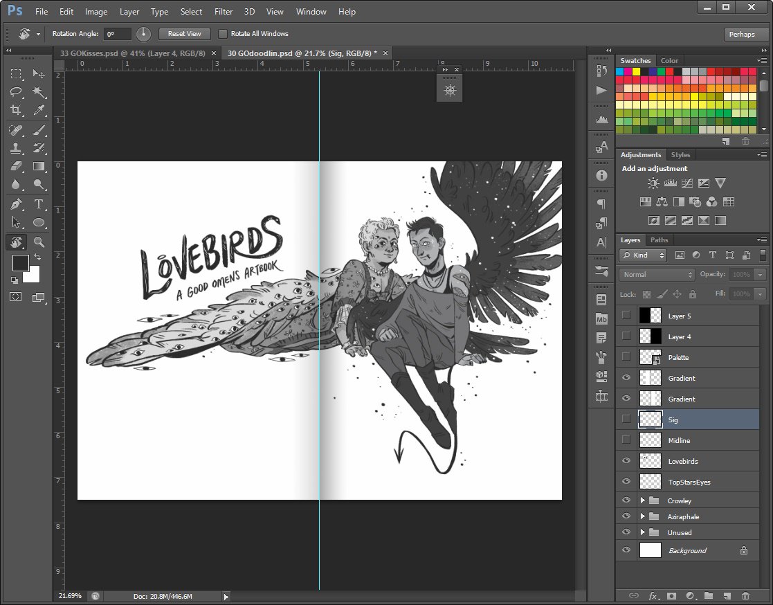 Instead of inktober I am just experiencing October this year, I'm already a few days behind
Here are a bunch of pages in progress for my GO artbook