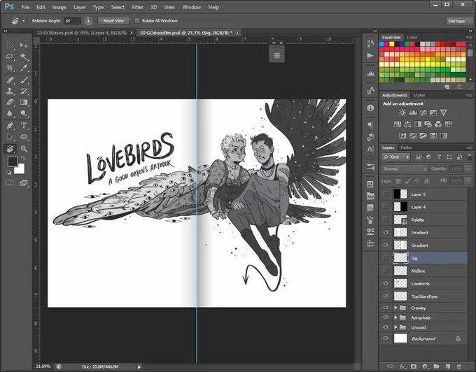Instead of inktober I am just experiencing October this year, I'm already a few days behind

Here are a bunch of pages in progress for my GO artbook 