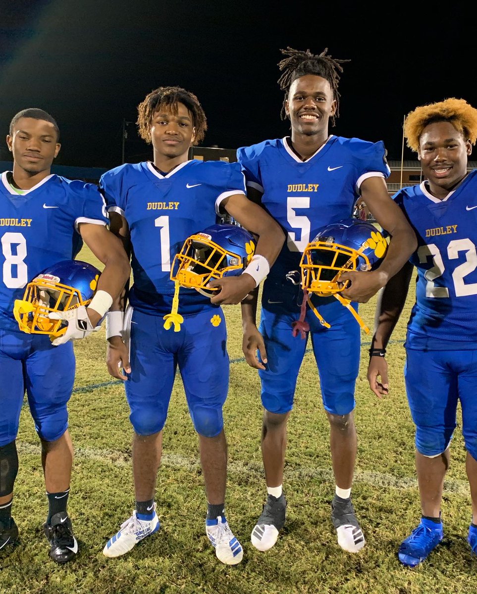 fnrivalries's tweet photo. Dudley Panthers tramples the Smith Eagles 55-12. Congratulations to Jahmier Slade, the FNR Player of the Game. Slade controlled the offense with 6-9-122 yard (3 TDs); 6 carries-50 yards (1 TD). Also scoring touchdowns (M.Smith-3; M.Summers-1, M. Wyman -1) https://t.co/sRvLTrcHbh