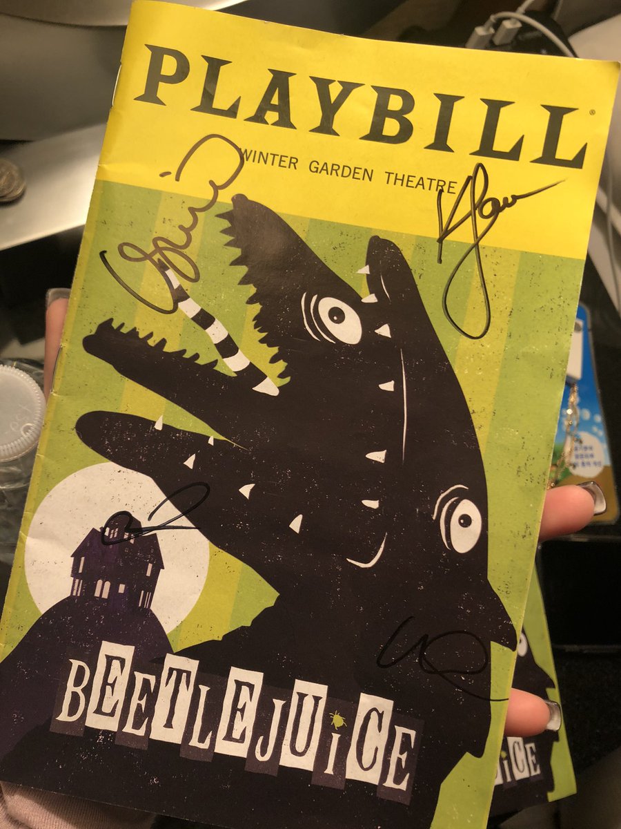 thatsjustchloe's tweet photo. this has been the best night of my entire life @ABrightMonster @SOPHIANNECARUSO @lesliekritzer @KerryButlerNyc @Eddieperfect @AbeGoldfarb @PrezRyan @RobMcClure @DJosefsberg @dsteinface @adamdannheisser @DavidKorins @BeetlejuiceBway #Beetlejuice #BeetlejuiceBway #Broadway https://t.co/Jmtrnq4ZYL