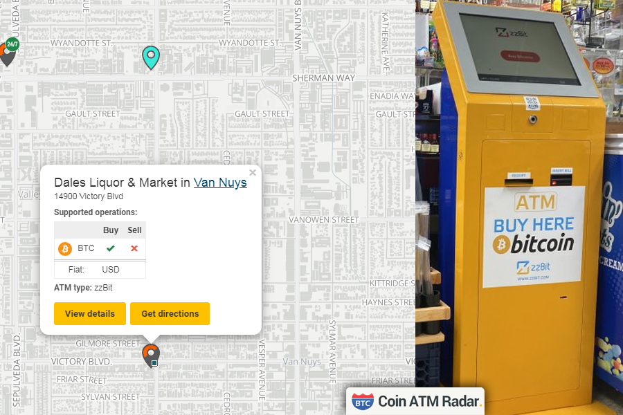 CoinATMRadar's tweet photo. Visit this new installed #zzBit #bitcoin machine at Dales Liquor & Market in #VanNuys πΊπΈ. Operated by #zzBit. Supported coins: #BTC https://t.co/PgftcDFc8o https://t.co/4j0bRYAum9