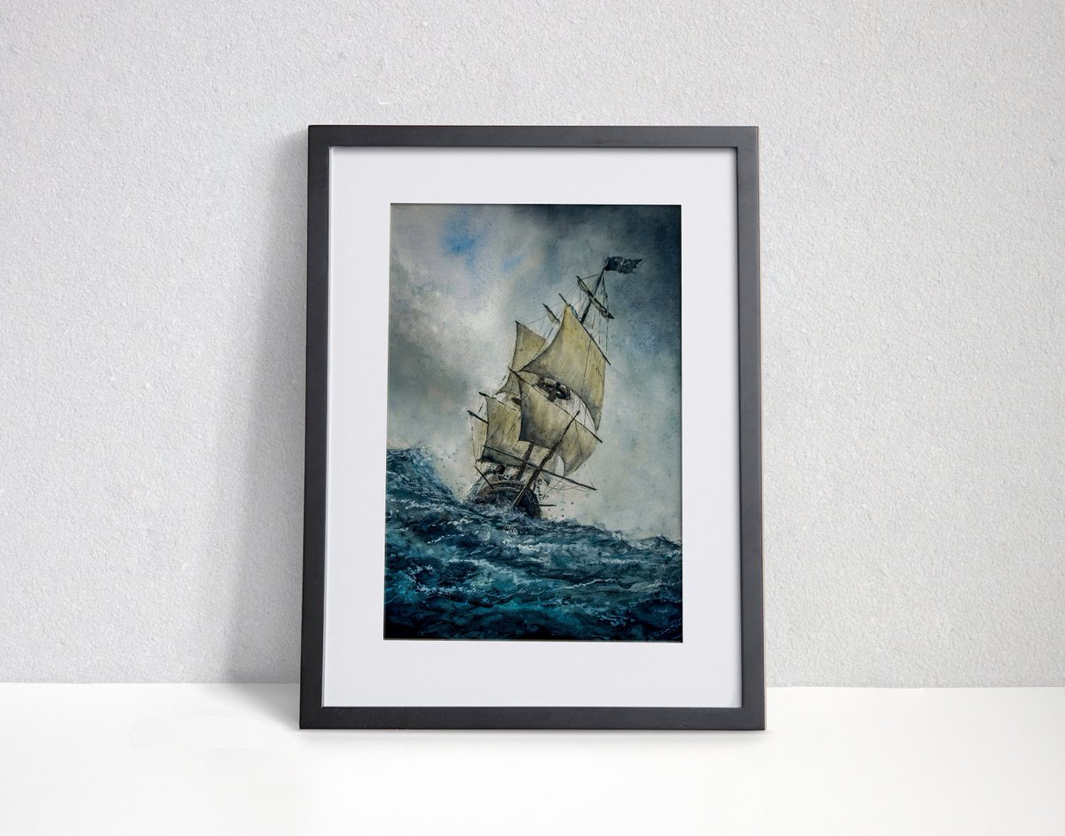 Paper_Bark's tweet photo. Excited to share the latest addition to my etsy shop: The Walrus painting, Captain Flint's pirate ship, Black Sails gift, fine art print, black sails art, Toby Stephens art, pirate ship painting https://t.co/OyLDz2PBKd #housewares #homedecor #bedroom #walrus https://t.co/dAY2EDe9a9