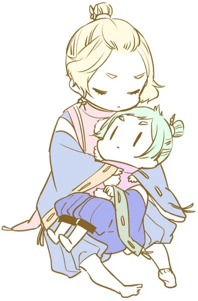 弟を懐にしまう兄上 