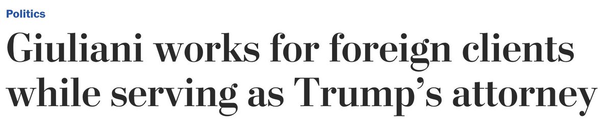 You’re looking pale, Rudy.I can tell, Rudy.You’re still colluding, still deludingStill doing wrong https://www.washingtonpost.com/politics/giuliani-works-for-foreign-clients-while-serving-as-trumps-attorney/2018/07/09/e21554ae-7988-11e8-80be-6d32e182a3bc_story.html