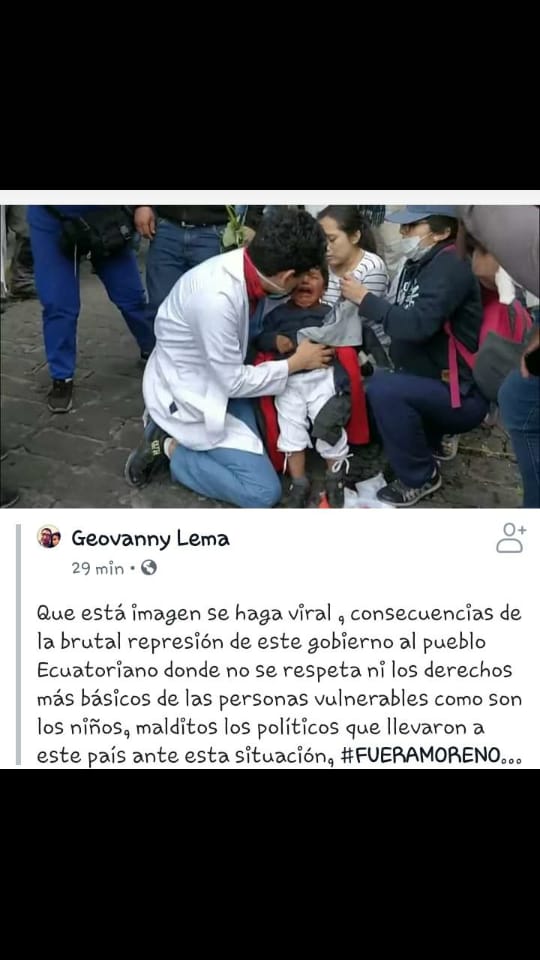 miresole's tweet photo. Que está imagen de vuelta al mundo!!  NOS ESTAN MATANDO
@CIDH por favor ayuda !!
#ParoNacionaleEC 
#MorenoAsesino 
#FueraMorenoFuera 
#RomoAsesina 
#RomoRenuncia 
#MorenoCriminal https://t.co/Oe1Gn4rUZE