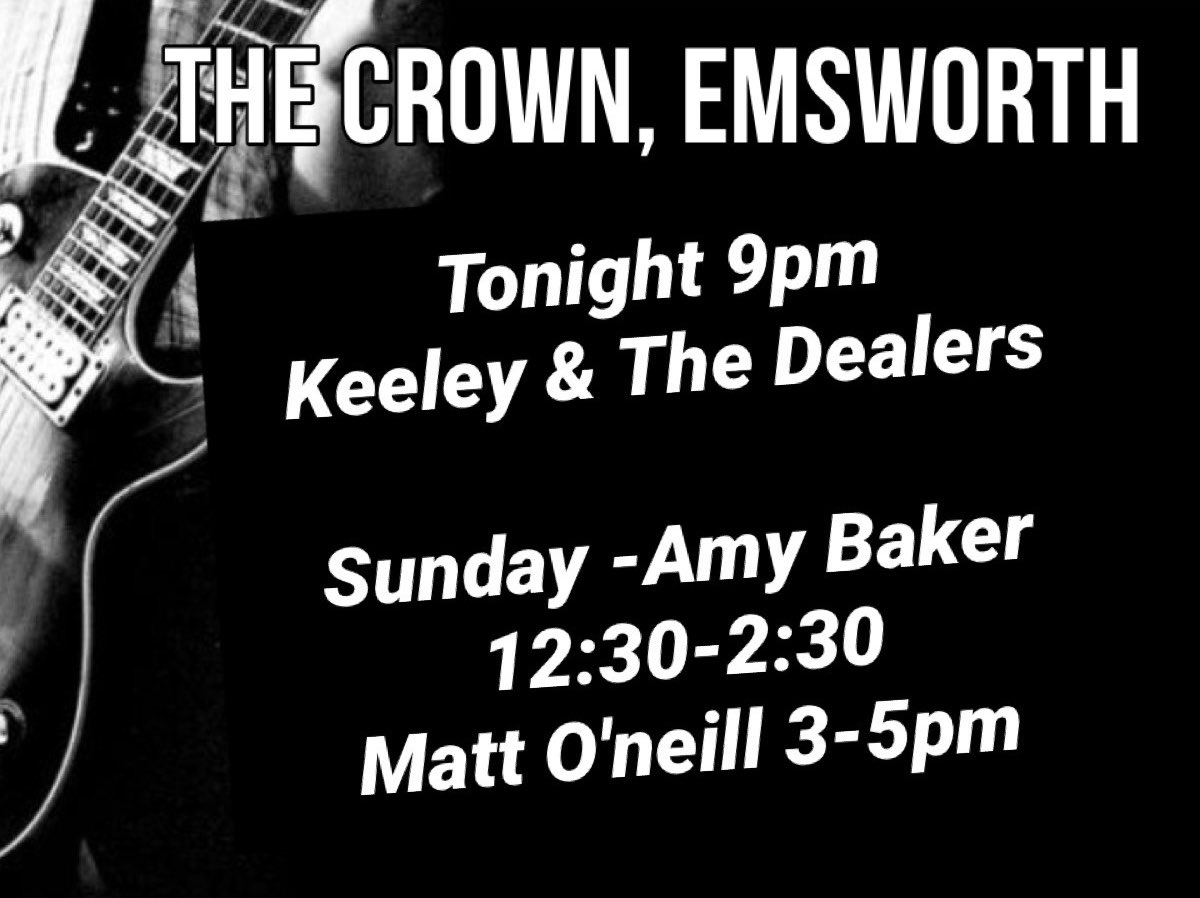 Music this weekend

Tonight from 9pm - Keeley &amp; The Dealers!
Sunday is a double whammy for lunch.....  from 12:30 - 1430 the Gorgeous Amy Baker, and from 1500 - 1700 the wonderful Matt O'neill