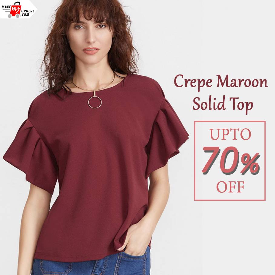 #Bestdeal on Women solid Tops Upto 70%Off
 Look Your Best Everytime You Style Up. Buy Now- ow.ly/q5nG30pHxaU
#womenfashion #printnecktop  #womenstyle #dresses #casualtrouser #pickyourstyle #offers #monssonsale #bottomstyle #mmodeals