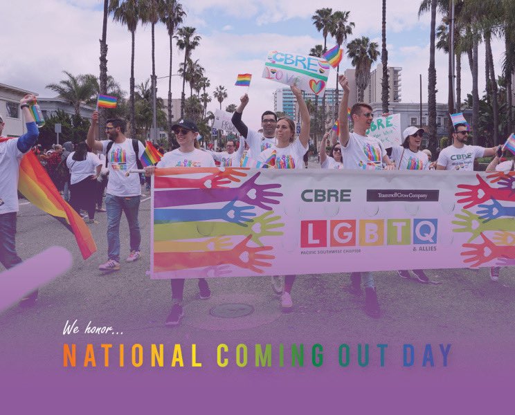 duyqngo's tweet photo. As we celebrate #NationalComingOutDay, &amp; in light of current Supreme Court cases on rights of LGBTQ workers, we’re reminded of how lucky we are to have an amazing network of colleagues at @CBRE. We’re proud to be a part of #CBRE &amp; grateful for everyone’s support. https://t.co/O6urfGWCUG